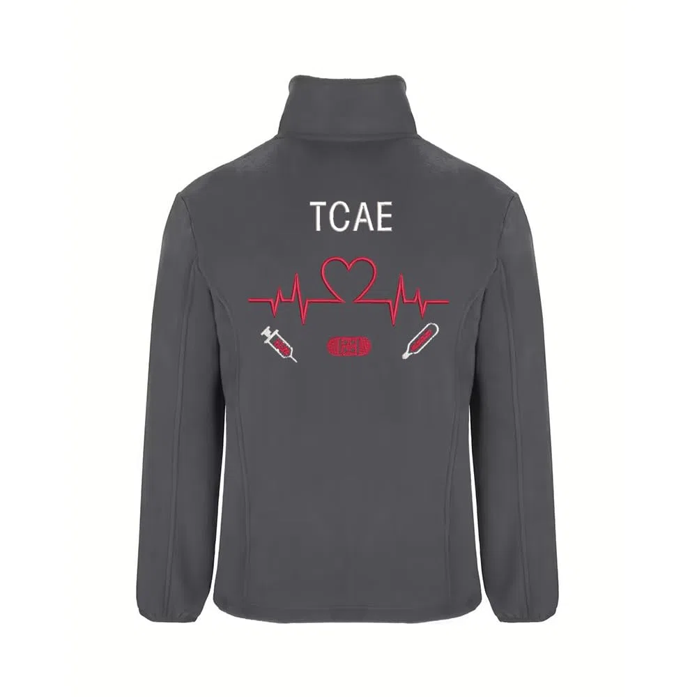 Forro Polar Bordado Hombre Personalizado. Modelo LÍNEA DE Vida-CORAZÓN. Ideal para Sanitarios. Regalos Personalizados. con Cremallera y Bolsillos. Regalos TPMAS