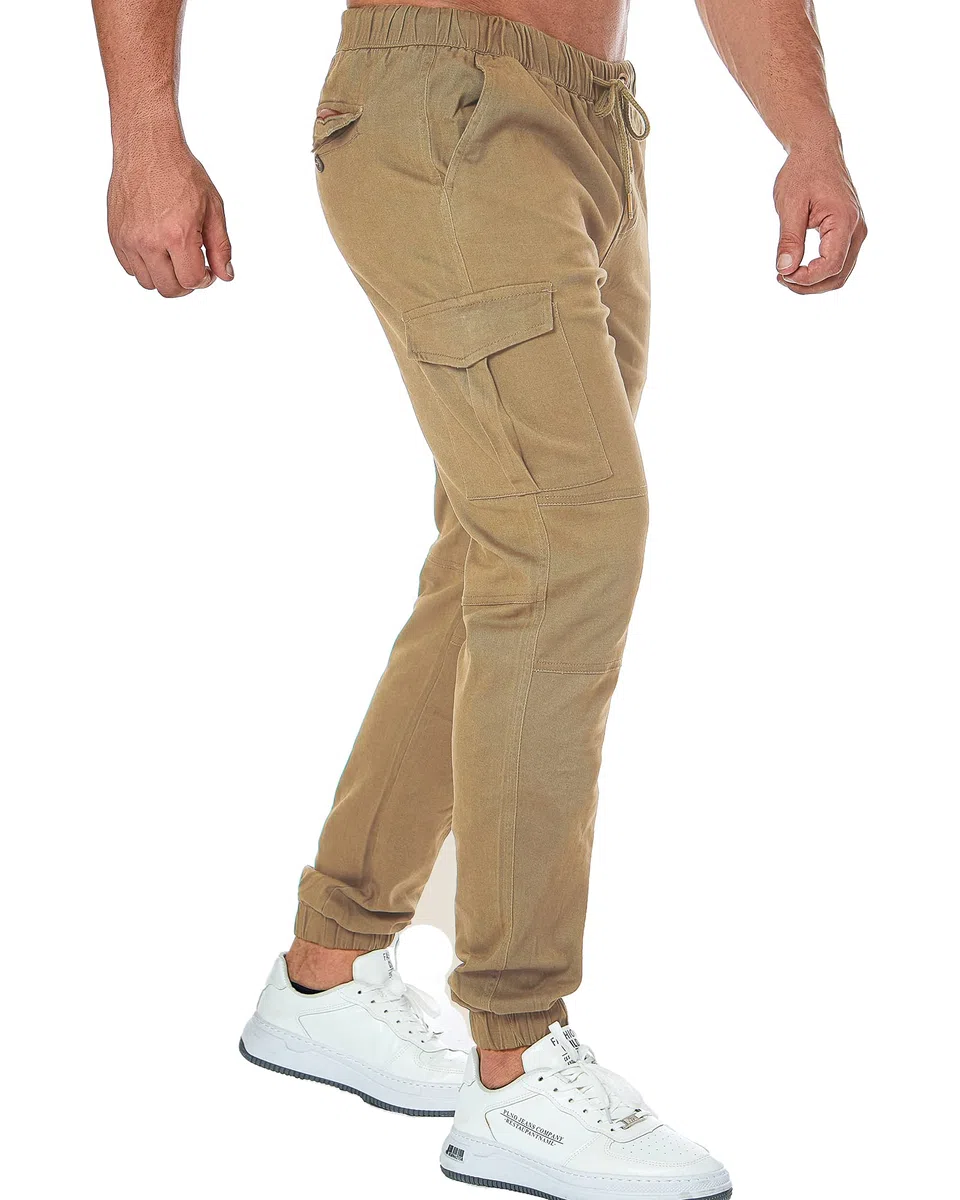 ZOEREA Pantalones Hombre Casuales Deporte Elásticos Joggers Largos Pants con Bolsillos Algodón Slim Fit Cargo Trouser de Hombres