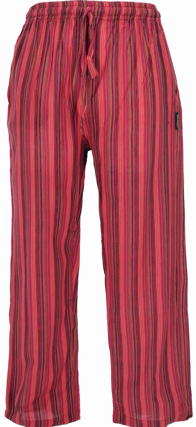 GURU-SHOP, Pantalones de Yoga, Pantalones Goa, Rojo, Algodón, Tamaño:XL (52), Pantalones de Hombre