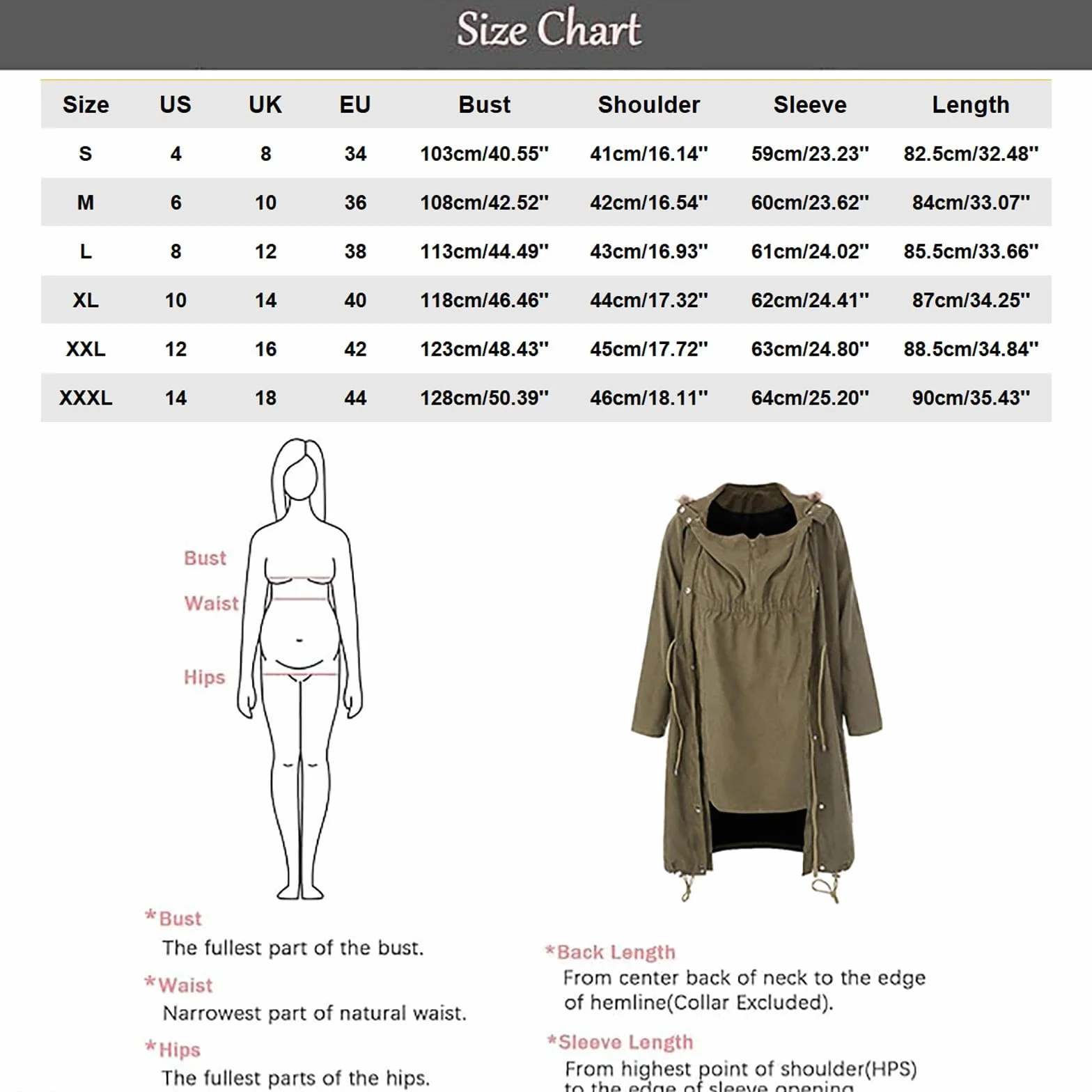 Abrigos de Invierno para Mujer Chaqueta Larga de Algodón Oversize para Embarazadas Moda para Embarazadas Chaqueta de Invierno Monocromática Chaqueta Cálida para Embarazadas Multifuncional 3 en