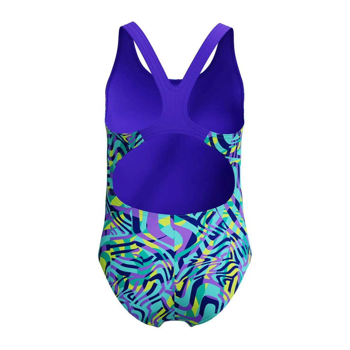 Speedo Traje de baño digital para niñas, color azul y morado
