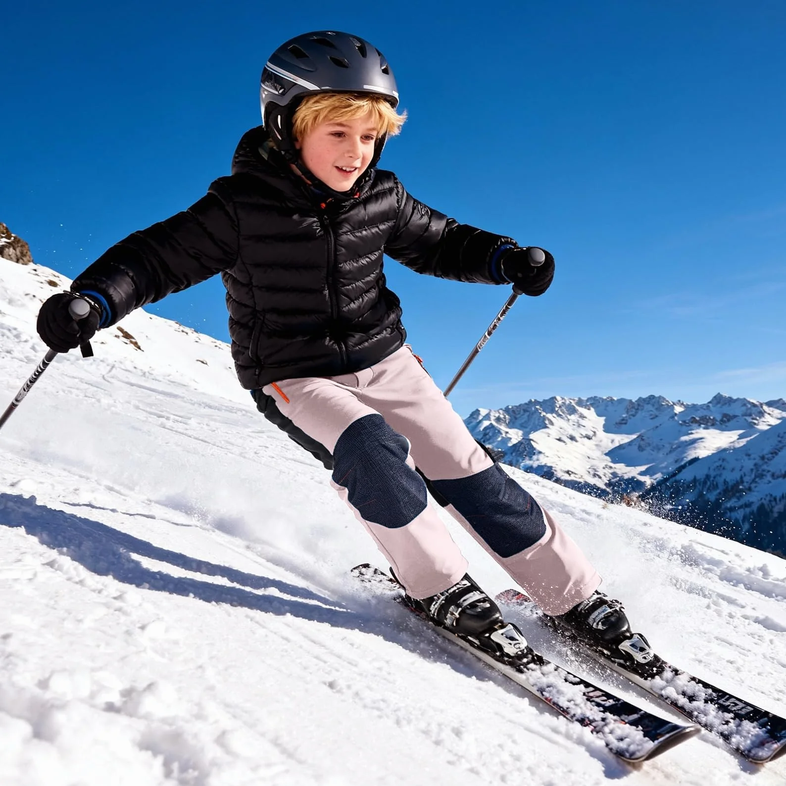 Holure Pantalones deportivos de forro polar para niños, impermeables, resistentes al viento y cálidos, con bolsillos con cremallera