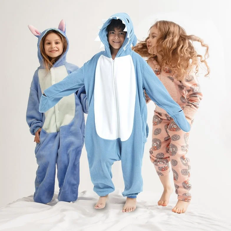 Mono de Dibujos Animados, Azul Tiburón Mandíbula Pijama, Bata, Mameluco, Ropa de Dormir, Disfraz de Cosplay, Fiesta de Halloween para Niños de 4 a 6 Años