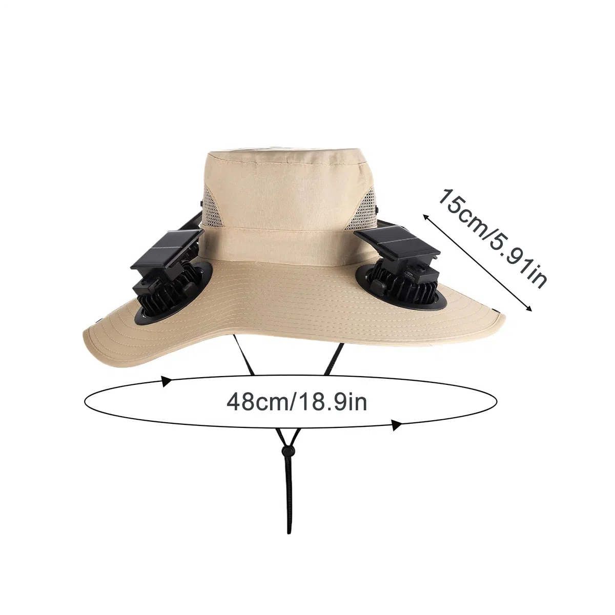 Gorra con Ventilador Solar - 4 Ventiladores y ala Ancha Protección Solar | Sombrero para Hombre | para Pesca, Senderismo, Jardinería, Viajes, Playa, Golf, Paseos en Bote, Trabajo en