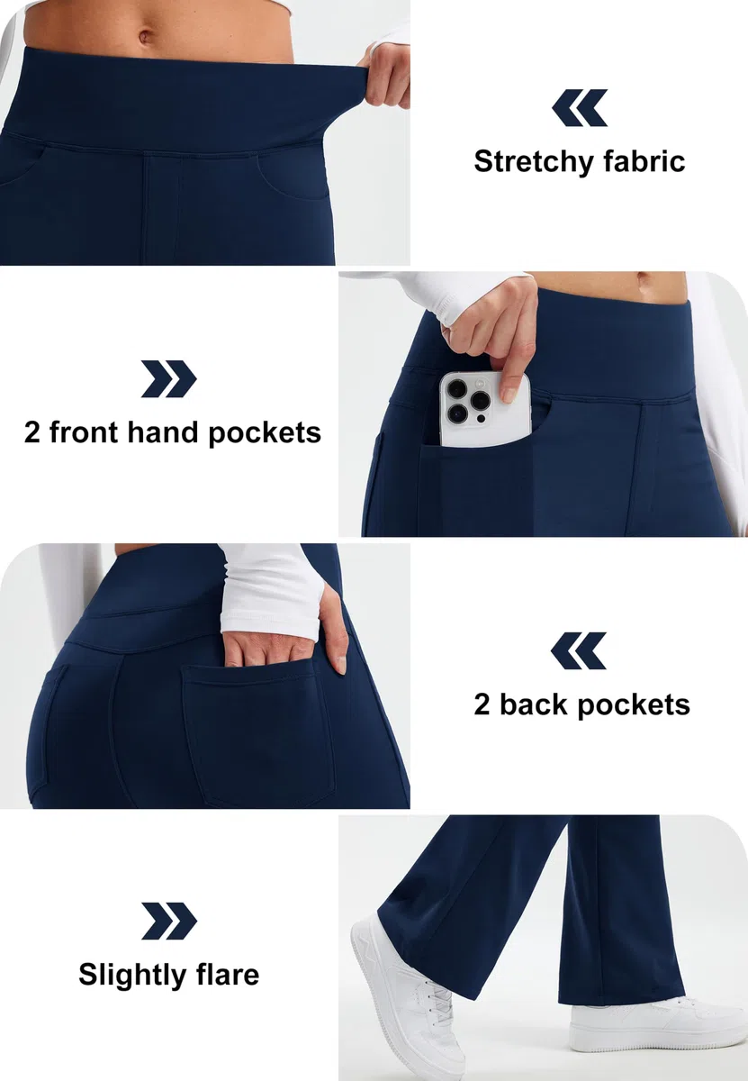 Libin Mujer Campana Térmicos Leggings para Invierno de Senderismo Trekking Deporte Impermeables Yoga Bootcut Pantalones con Bolsillos