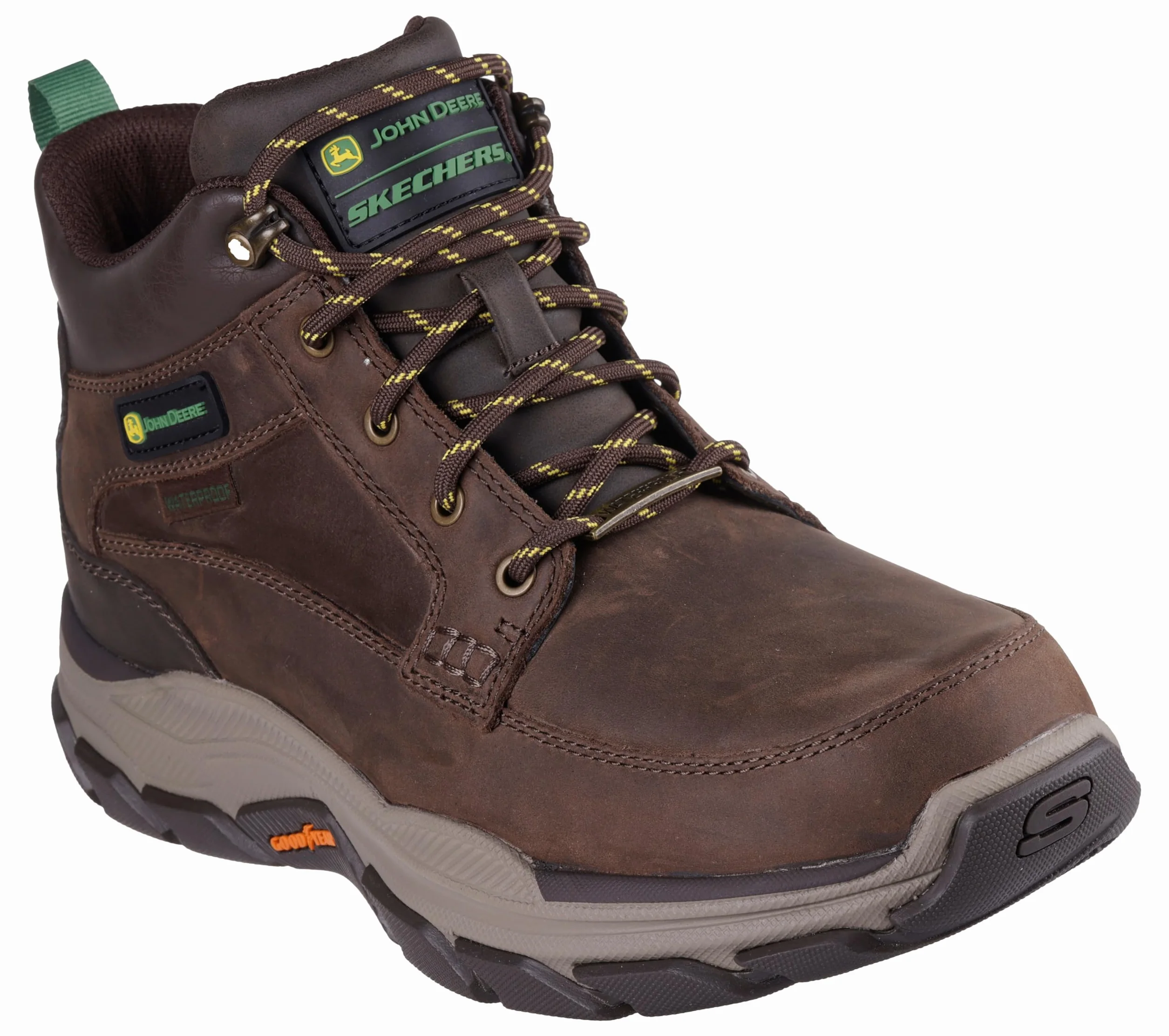 Skechers John Deere: Respected - Landin Waterproof Mid Top Leather Lace Up Boots BotaHombre