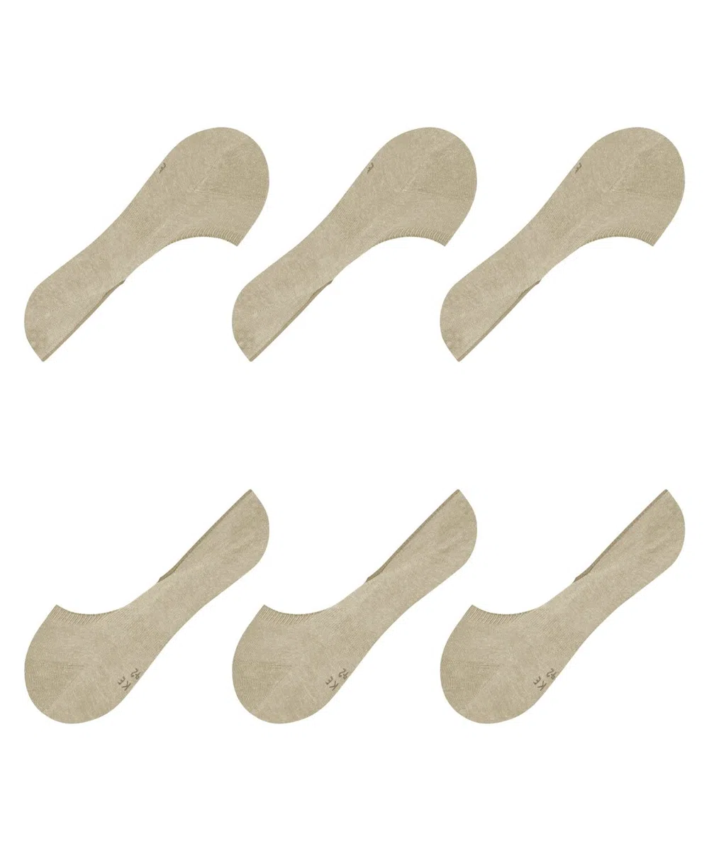 FALKE hombre Invisible Step Medium Cut 3-Pack calcetines invisibles transpirable sostenible algodón no-show con puntos de silicona en el talón liso multipack 3 pares