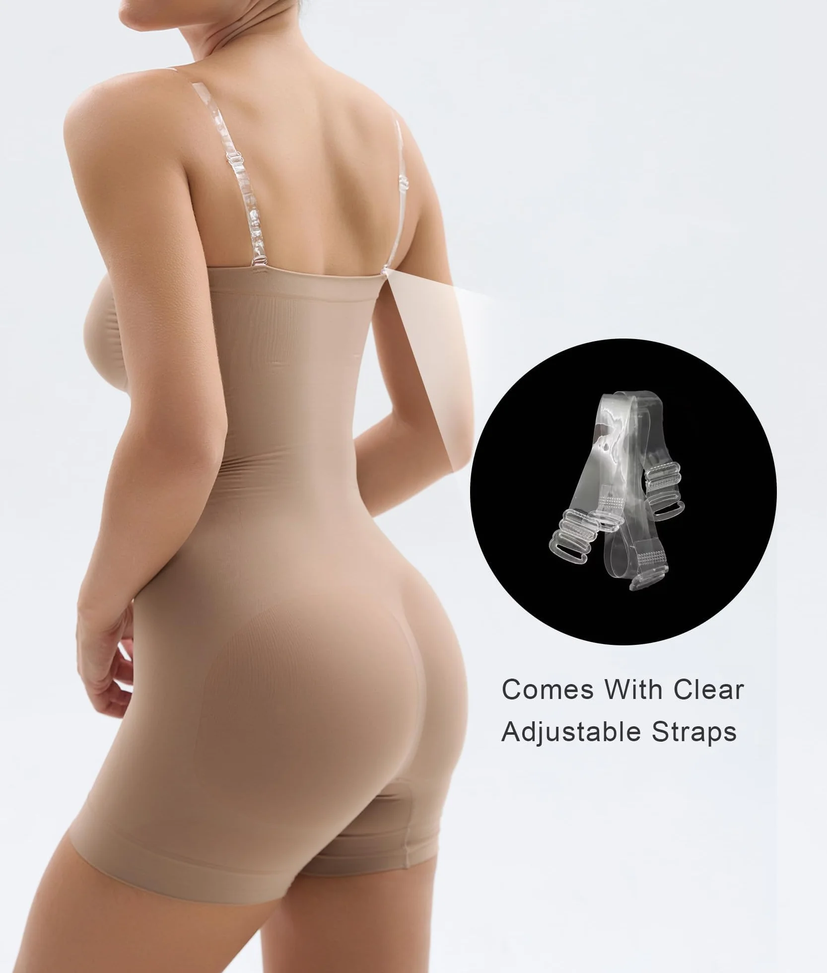 SHAPERX Body Reductor Mujer Sin Tirantes Bodies Moldeadores Adelgazante Shapewear Bodysuit Control de Abdomen Body Shaper