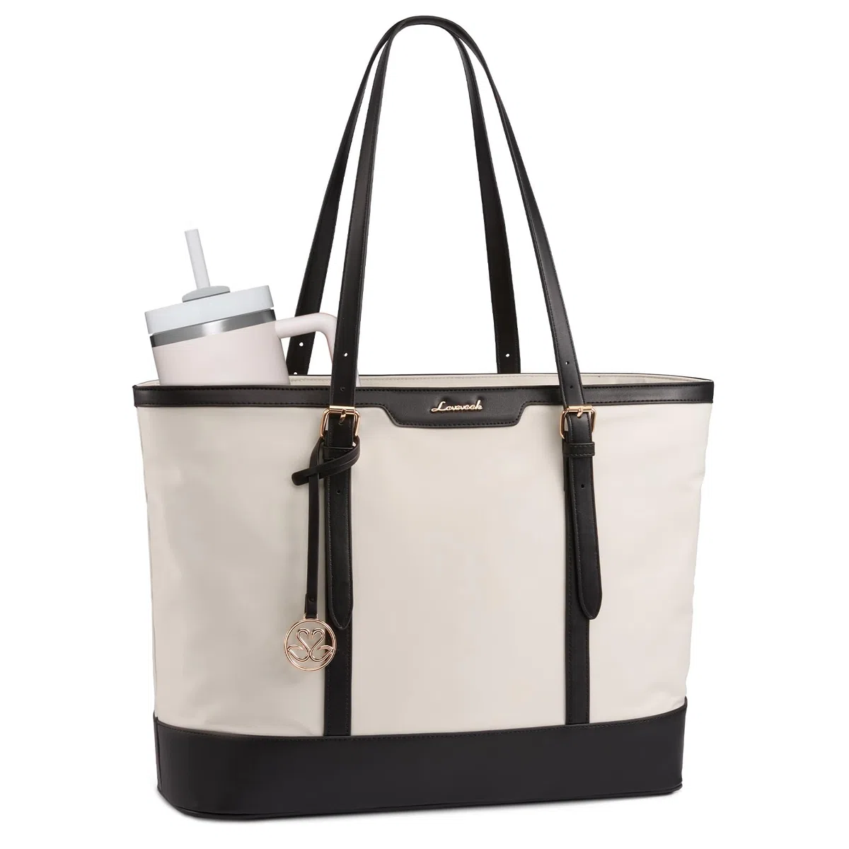 LOVEVOOK Bolso Mujer, Grande Shopper Bolsos para 15,6pulg Ordenador Portátil, Handbags for Women Uni Oficina Trabajo Universidad Profesora Tote Bag Portadocumentos Bolsa de Hombro