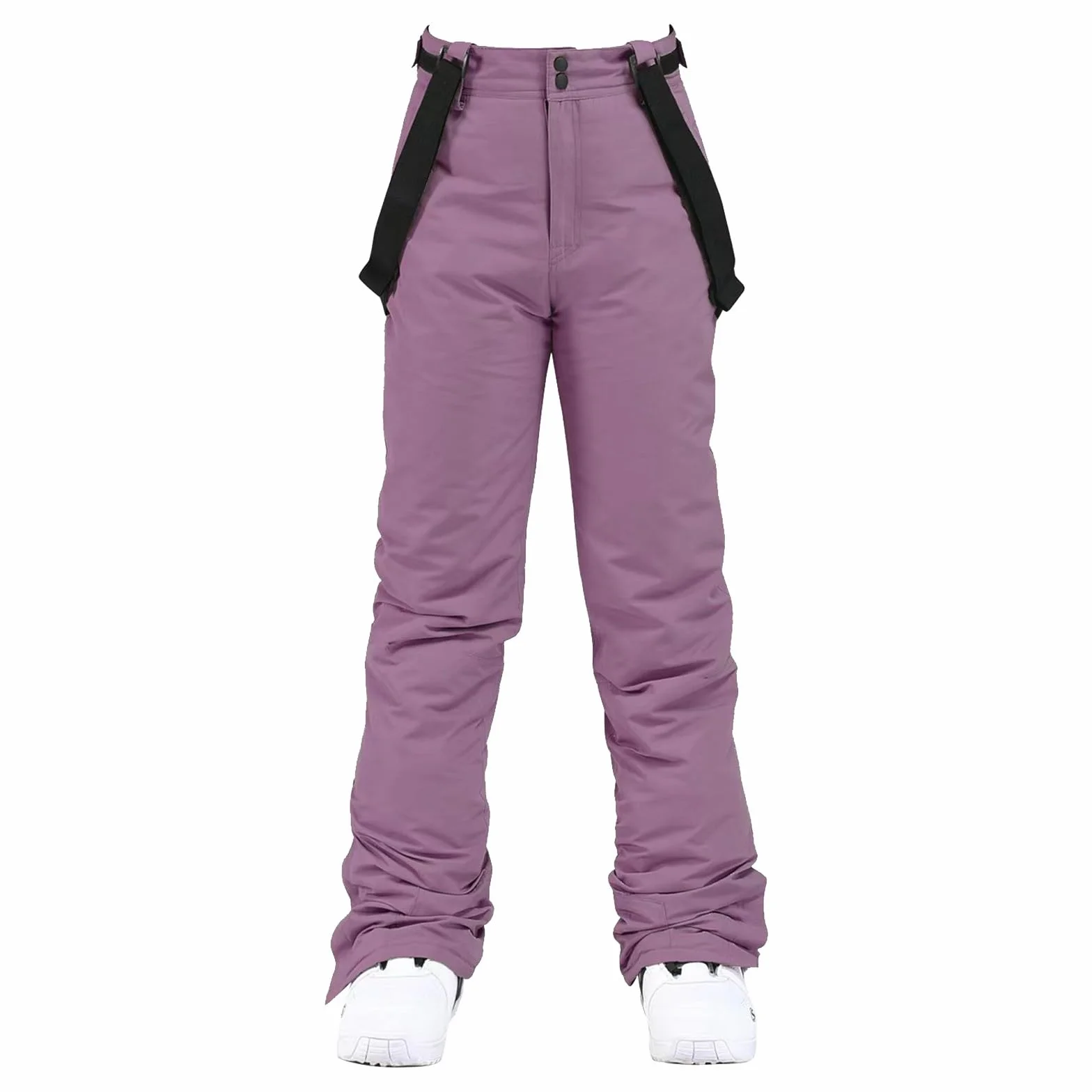 IQYU Pantalones de esquí para mujer con tirantes, pantalones de trekking para mujer, impermeables, transpirables, resistentes al viento, para la nieve, cálidos, para senderismo, exteriores, térmicos,