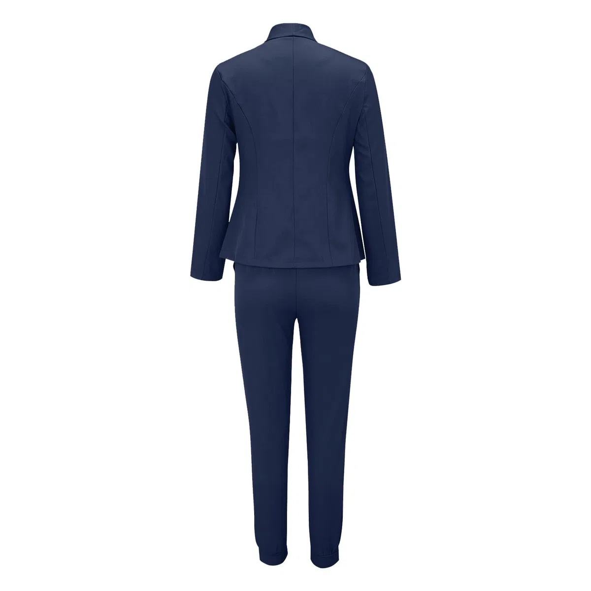 Generisch 2025 Traje de dos piezas para mujer, traje de oficina, negocios, chaqueta de manga larga, traje de pantalón, corte ajustado, traje de chaqueta para mujer, elegante, azul