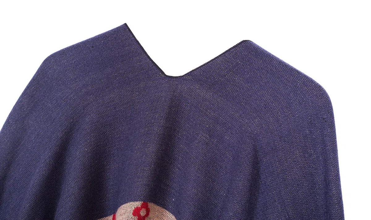 Urban GoCo Mujer Poncho Cárdigan de Punto Capa Gran Tamaño Estampado Étnico Chal Bufanda Manta con Borlas