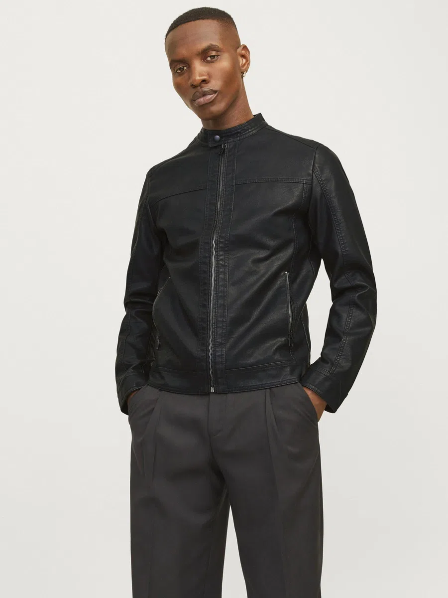 JACK & JONES Synthetic Leather Jacket Synthetic Leather Jacket