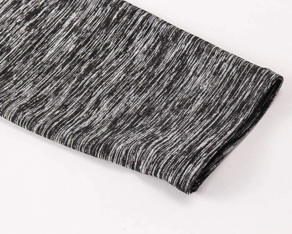 Mujer Invierno Camiseta Deportiva de Manga Larga con Cremallera Térmico de Correr Yoga Tops