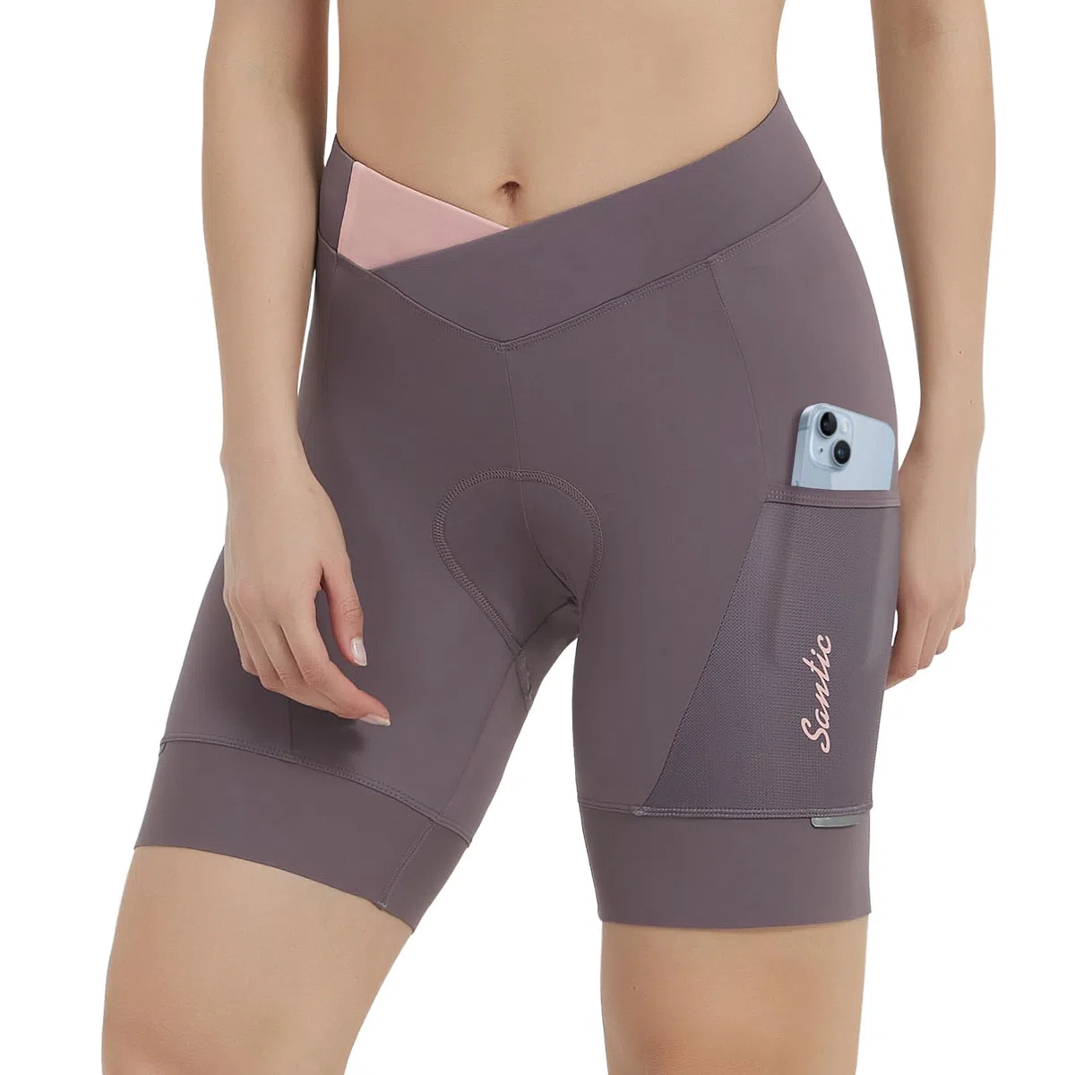 Santic Pantalones Cortos de Ciclismo Pantalones Cortos de Ciclismo Acolchados para Mujer