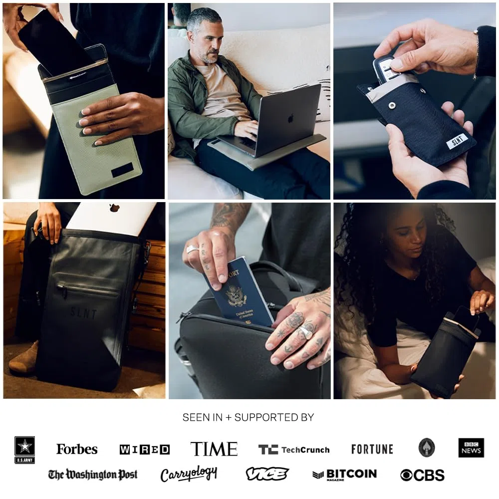 Silent Pocket SLNT Bolsa seca Faraday de nailon militar 10 litros, bloqueo de señal RFID, mochila impermeable para electrónica