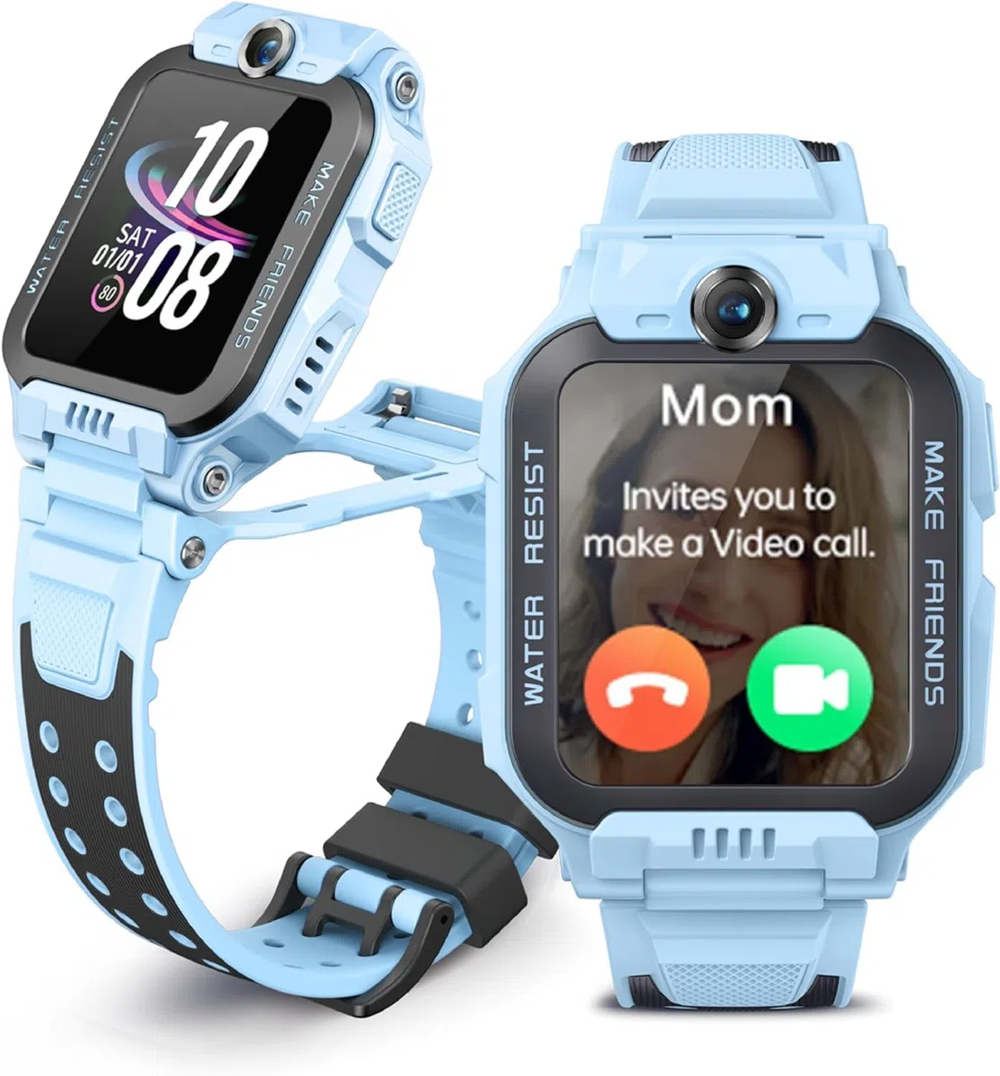 imoo Z7 Reloj Inteligente para Niños con Video Bidireccional, Llamada Telefónica, Localización GPS, Resistencia al Agua IPX8 (Azul)