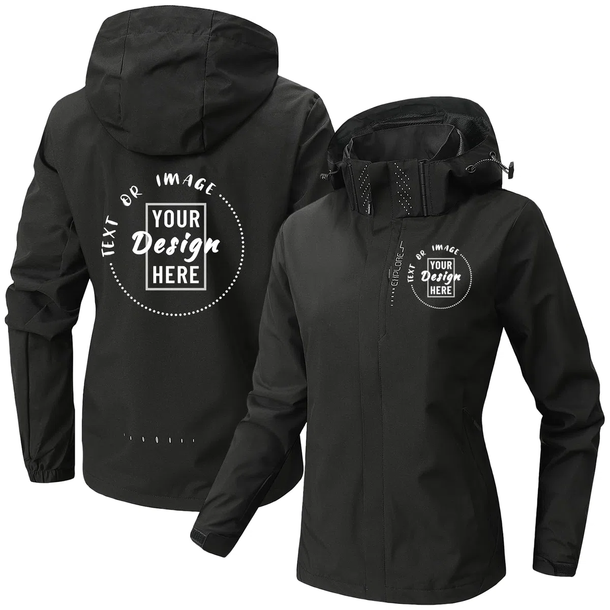 Chaqueta Softshell personalizada para mujer, impermeable, resistente al viento, personalizada, con foto y texto