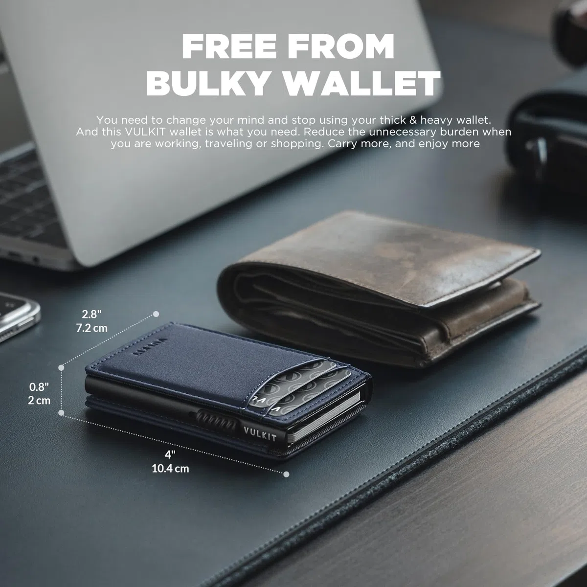 VULKIT Tarjetero Delgado con Bloqueo RFID para Hombre Tarjetero Automático Emergente para Tarjetas y Notas con Cierre Magnético