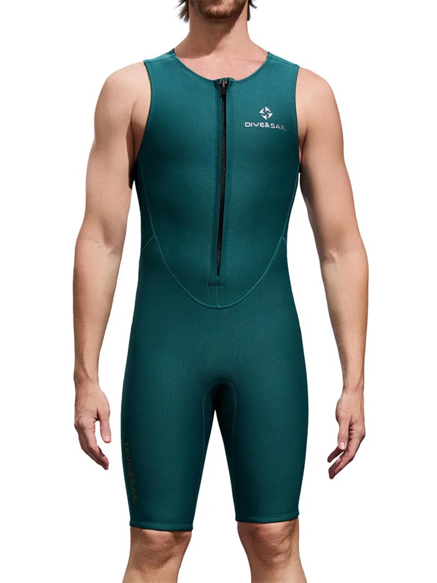 Kaerm Traje de neopreno de 2 mm de una pieza deportivo sin mangas traje de buceo corto para deportes acuáticos Snorkel Surf