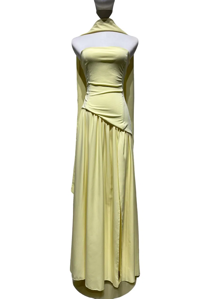 ORANDESIGNE Vestido Largo Verano Mujer Vestido sin Mangas Novia Boda Invitada Vestidos de Fiesta Elegantes con Abertura y Bufanda