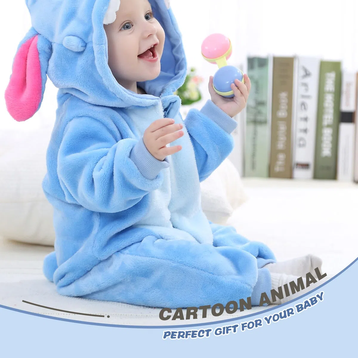 Mono Bebé Invierno Pijama Niño Niña, Cálido Franela Unicornio Dinosaurio Disfraz Bebé, Animale Pelele Mameluco Buzo con Capucha Recién Nacido Saco Dormir Ropa de Una Pieza 0-36 Meses
