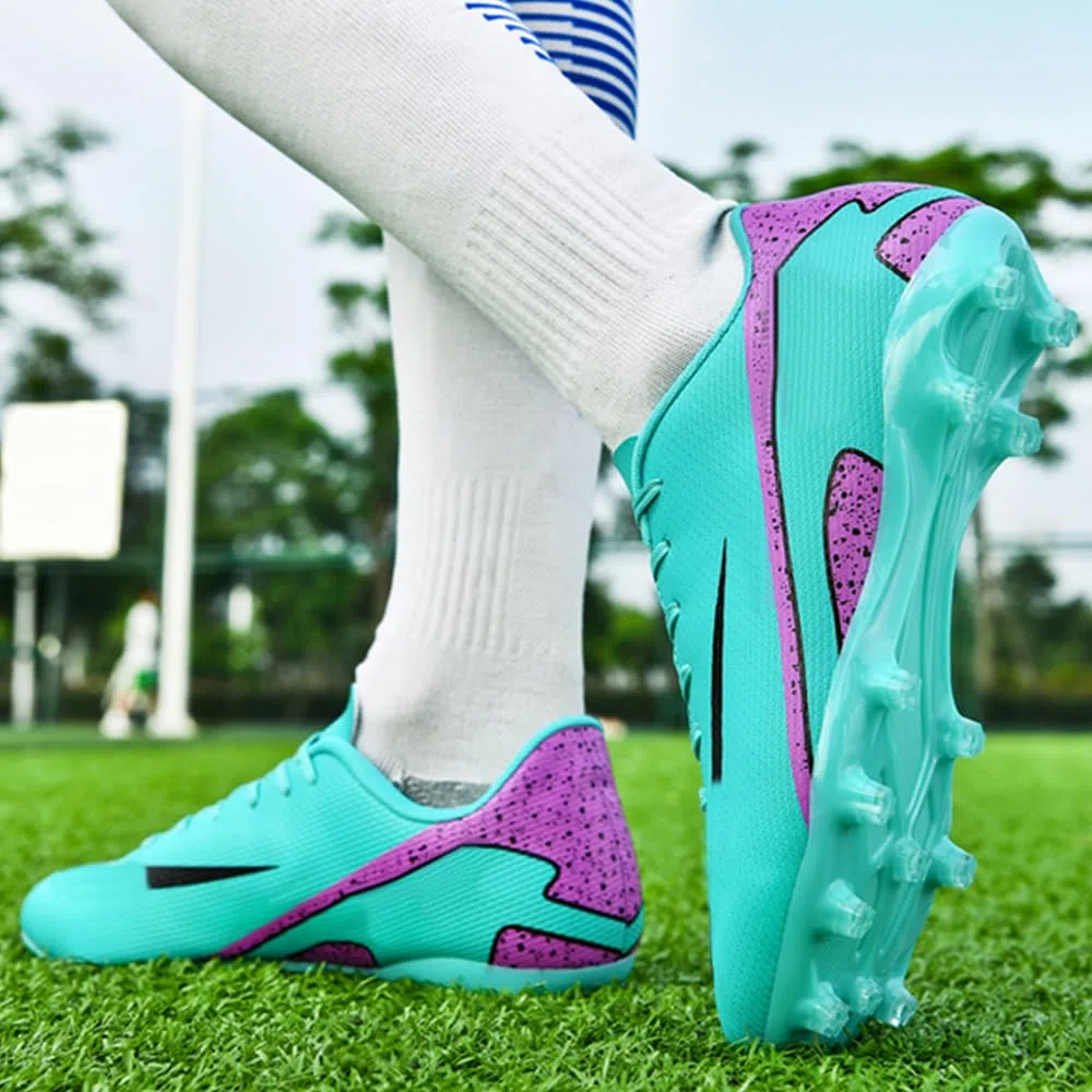 Zapatillas de Fútbol Mujer Spike Aire Libre Atletismo Entrenamiento Botas Profesionales Calzado de Fútbol Tacos de fútbol Deportivas Unisex Azul 44 EU