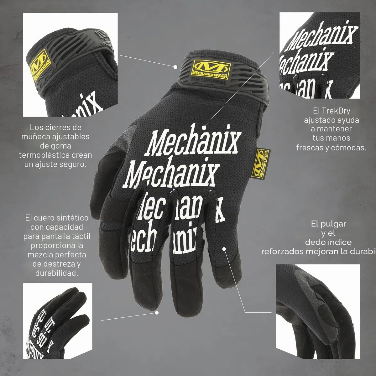 Mechanix Wear - Original Work Guantes (Large, Negro)