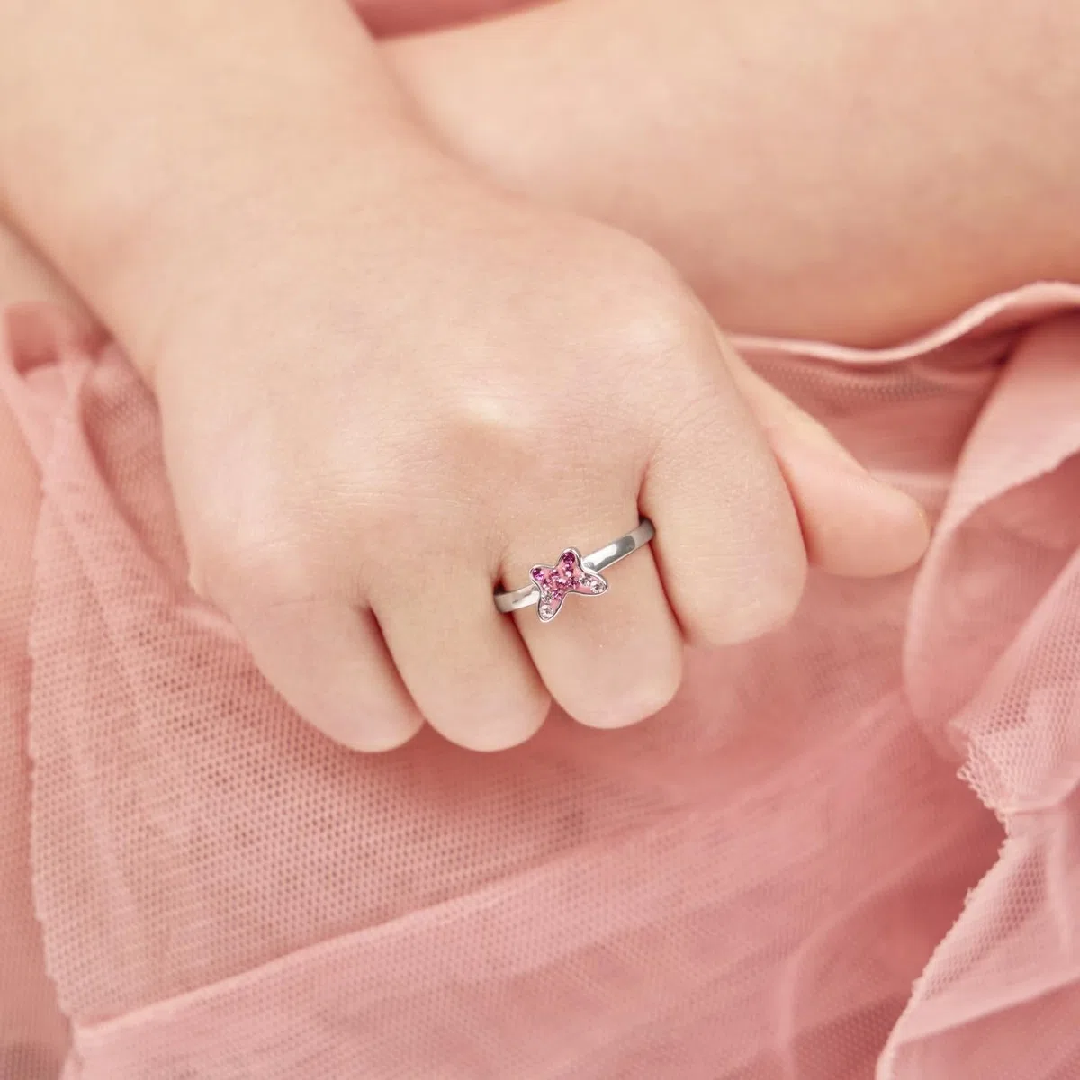 Prinzessin Lillifee Anillo de plata de ley 925 para niñas, con piedras preciosas, viene en caja de regalo