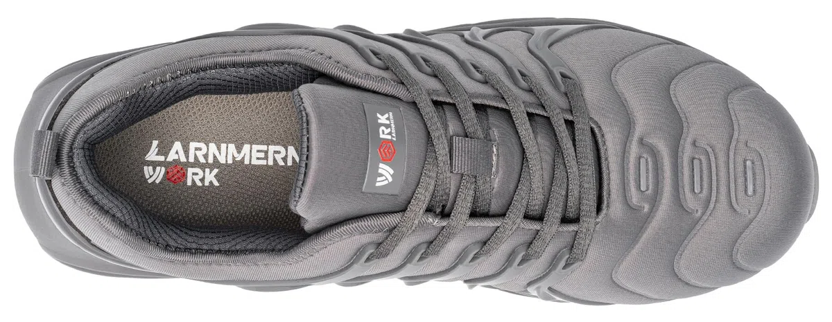 LARNMERN Zapatos de Seguridad Mujer Amortiguación Moda Zapatillas de Seguridad Cómodo Ligeras Respirable Calzado de Seguridad Punta de Acero(Gris Oscuro,39EU)