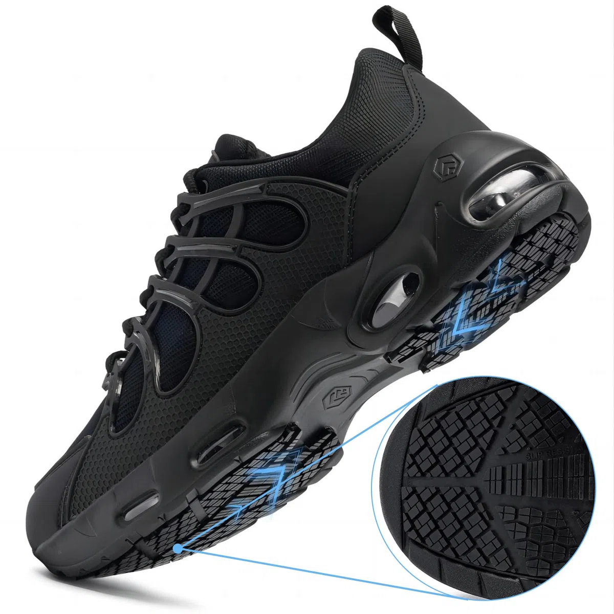LARNMERN Antideslizante Cocina Zapatillas de Cocina Hombre Zapatos de Trabajo Hostelería Calzado Antideslizante sin Puntera