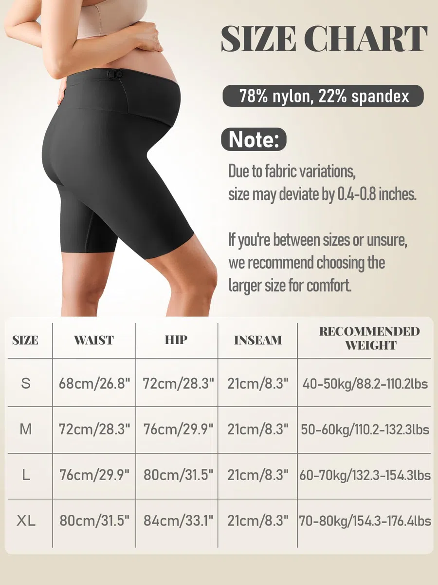 Maternidad Pantalones Cortos,Leggings Premamá Cortos Embarazo,Ajustable Ropa Premamá Verano Mujer,Premamá Leggins Pantalones sobre el Vientre,Cintura Alta para hogar,Yoga,Deporte Negro L