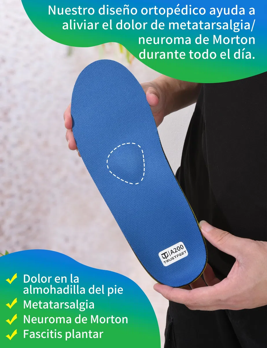 Trustfeet Plantillas ortopédicas con almohadilla metatarsal, adecuadas para fascitis plantar, dolor metatarsal, dolor de talón y pies planos, plantillas de soporte de arco para hombres y mujeres