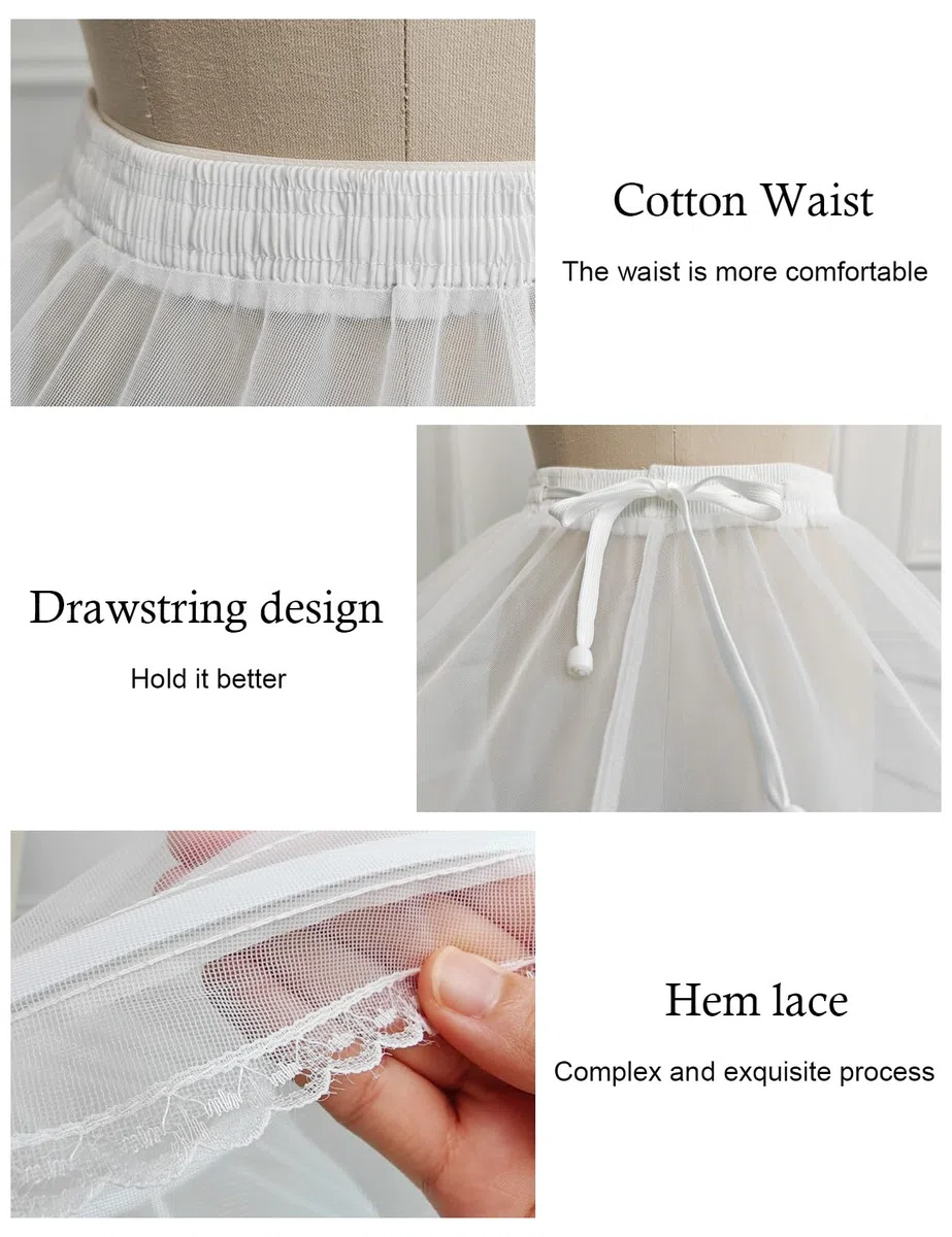 BEAUTELICATE Cancan Mujer Crinolina Enaguas para Vestidos Faldas Novia Halloween Carnaval Blanco 6 Aros