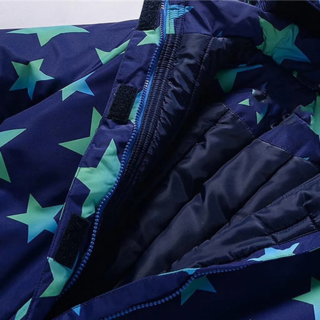 linboo Unisex Niños Traje de Nieve de una pieza/Mono de Esquí con Capucha Impermeable Mono de Nieve Grueso Cálido Exterior Trajes de Esquí Snowboard para Niños Niñas