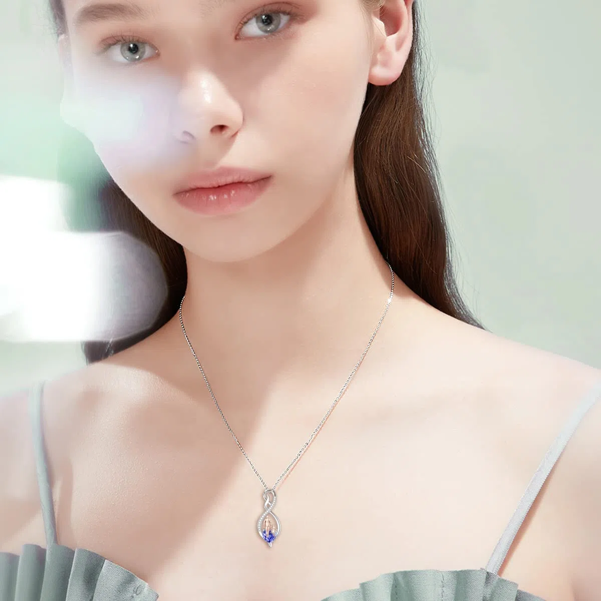 Collar para hija de Papá Mum de plata de ley para padre e hija, colgante de corazón infinito para hija, Plata esterlina