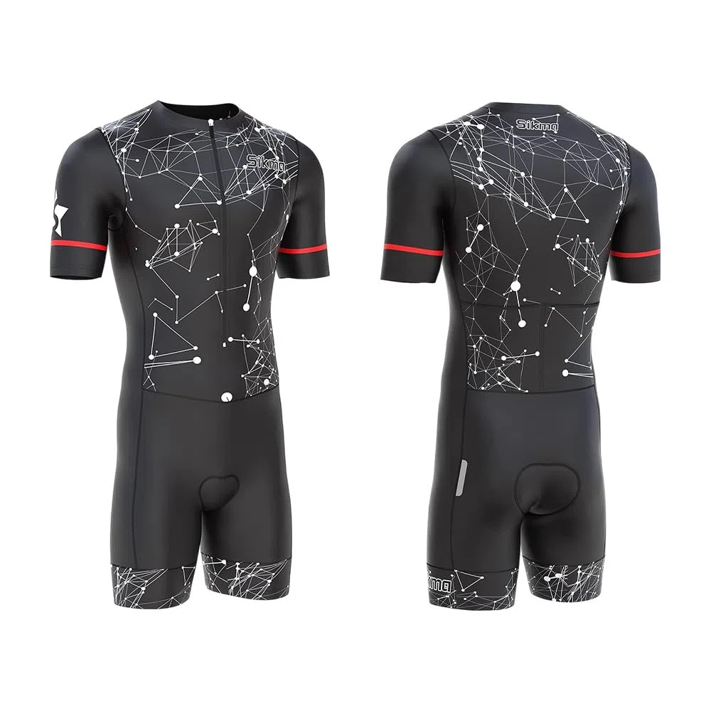 Traje de ciclismo para hombre, acolchado de gel, de una pieza, diseño sublimado
