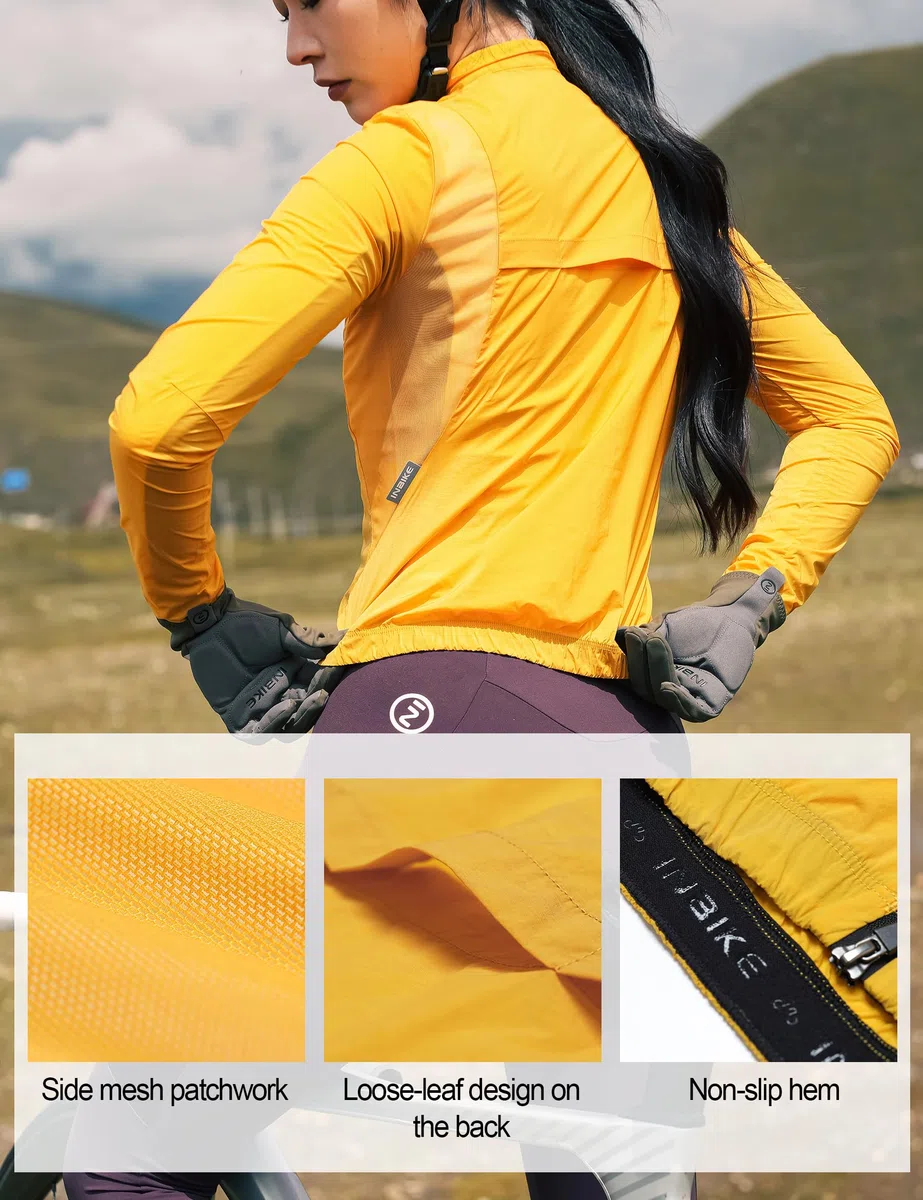 INBIKE Chaqueta Cortavientos De Ciclismo Para Mujer Con Protección Uv Spf50+ Transpirable Ligera Bicicleta Deportes Golf Senderismo Camping KY466
