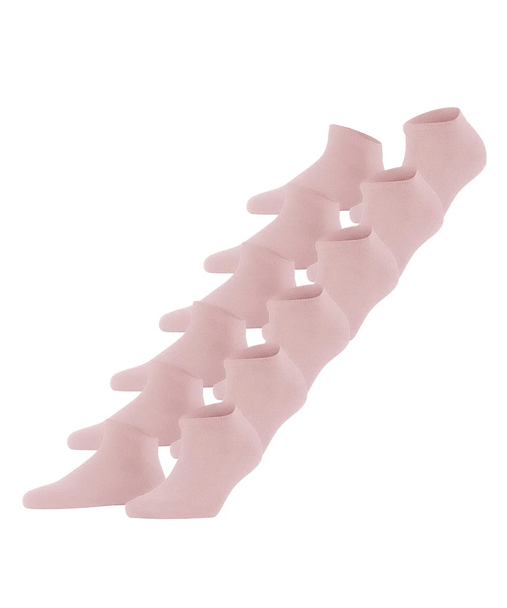 FALKE mujer Happy 6-Pack calcetines tobilleros transpirable algodón tobillera corta reforzada extra suave sobre piel plana costura en la zona de los dedos de los pies multipack 6 pares