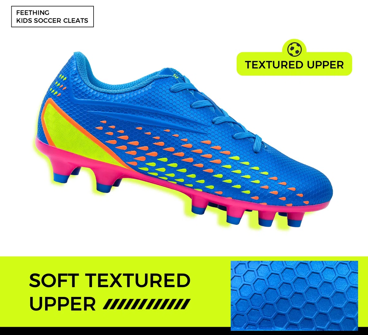 Unisex Calzado de Fútbol Niños/Niñas Zapatos de Fútbol Ligeros para Calzado Atlético Antideslizante de Tierra Firme