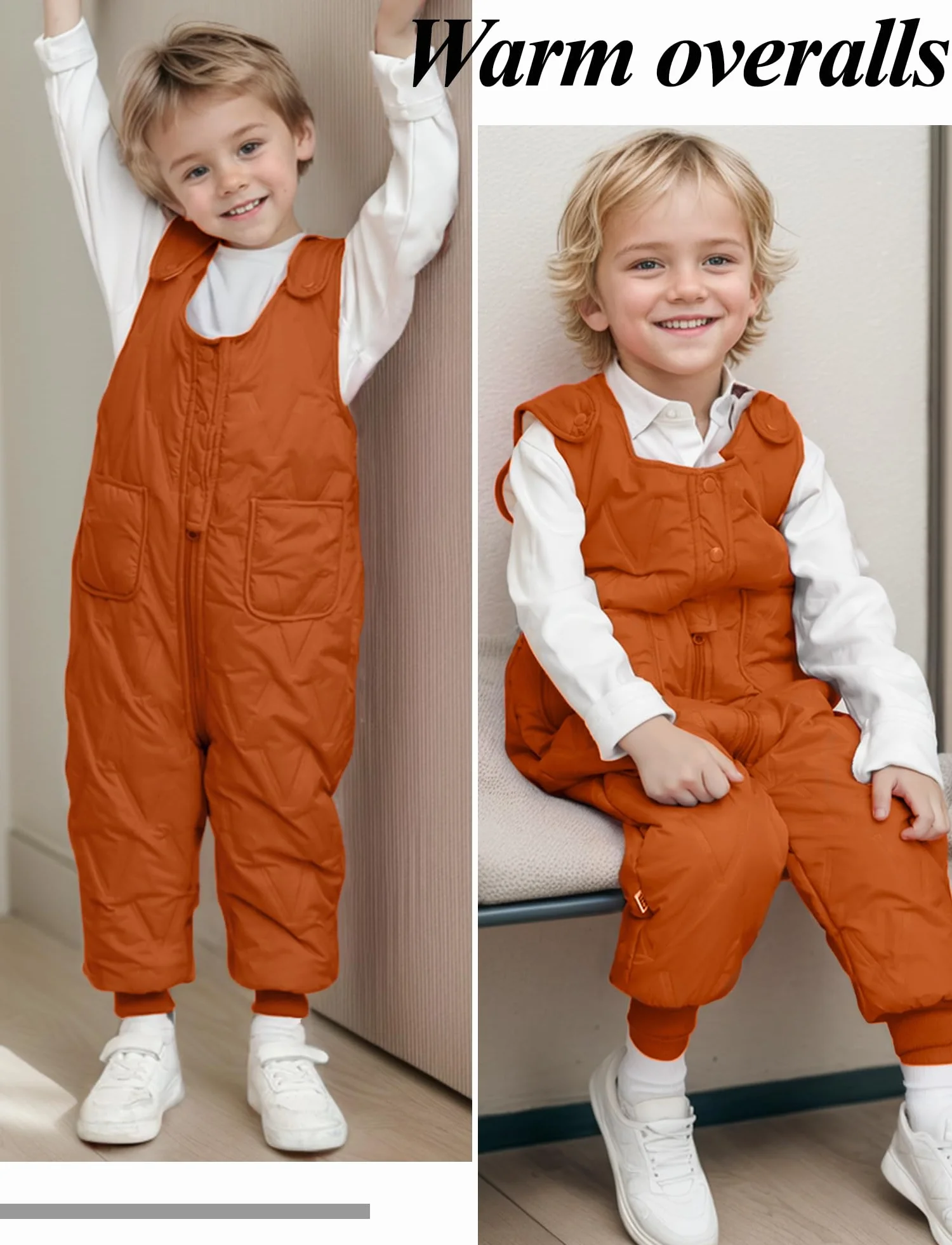 SEAUR Pantalones de invierno para bebé, ligeros, gruesos, cálidos, pantalones de esquí para niños pequeños, pantalones de esquí de invierno, resistentes al viento, pantalones para exteriores, 70-110