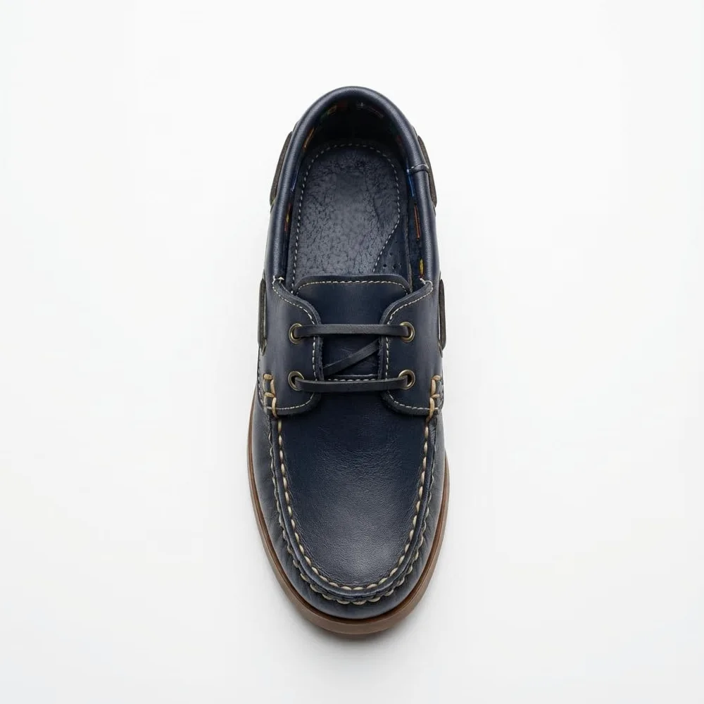 Náuticos Niño Velcro Piel Zapatos Colegiales Mocasines Serraje Calzado Infantil Escolar Uniforme Suela Goma Flexible Antideslizante. Ideal Vestir Comunión Ceremonia. Resistente Cómodo Fácil Calce
