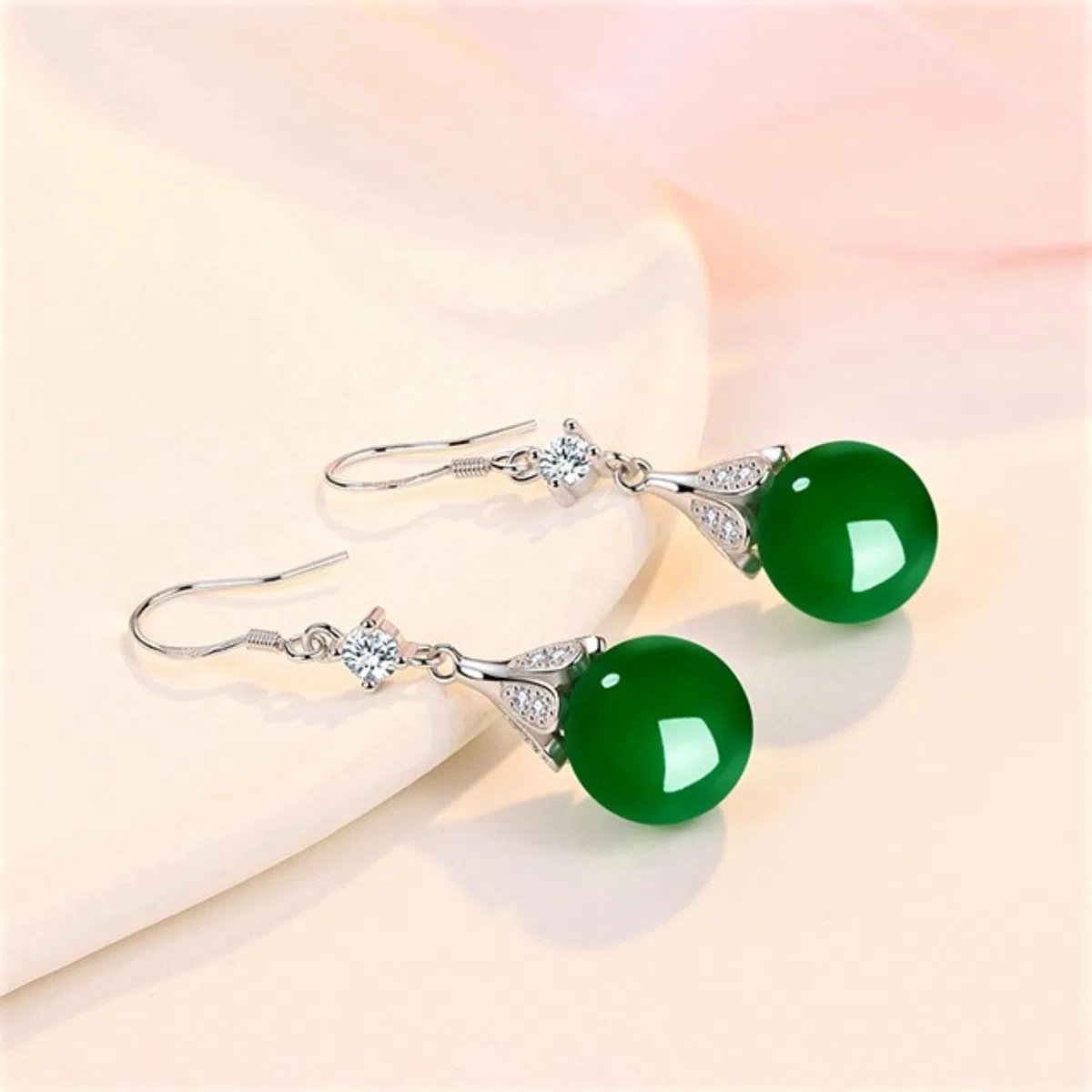 Pendientes Dangle de Gota de Plata de Ley 925, Pendientes Colgantes de Perlas de Agua Dulce/Ónix Verde/Ónix Rojo & Diamante CZ Hipoalergénicas, Joyería Fina para Mujeres Niñas