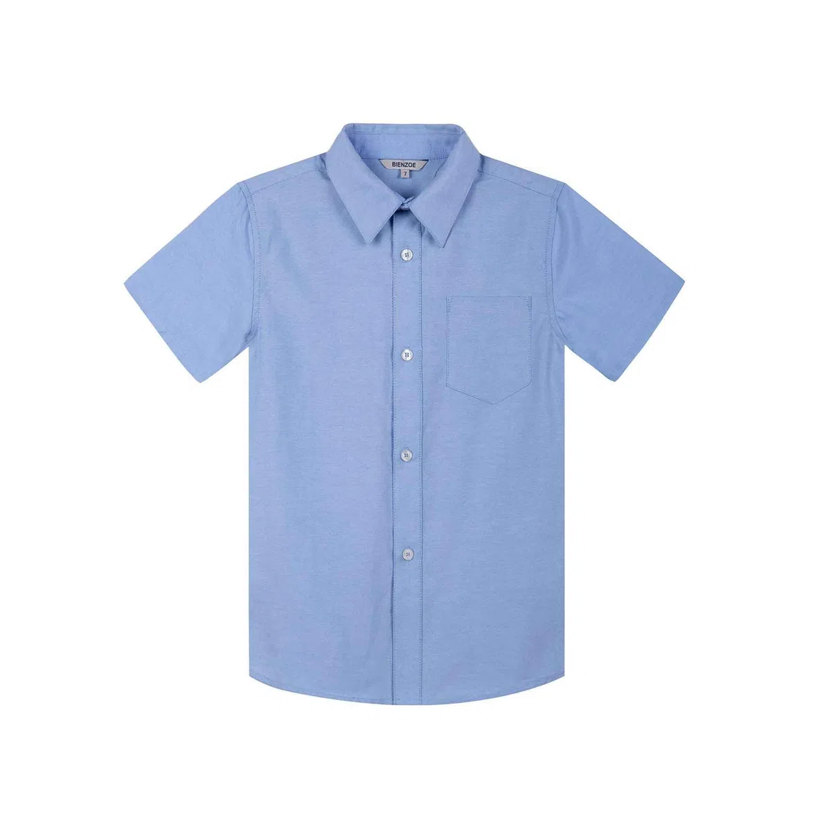 Bienzoe Niños Escuela Manga Corta Oxford Camisa 2 Piezas Pack