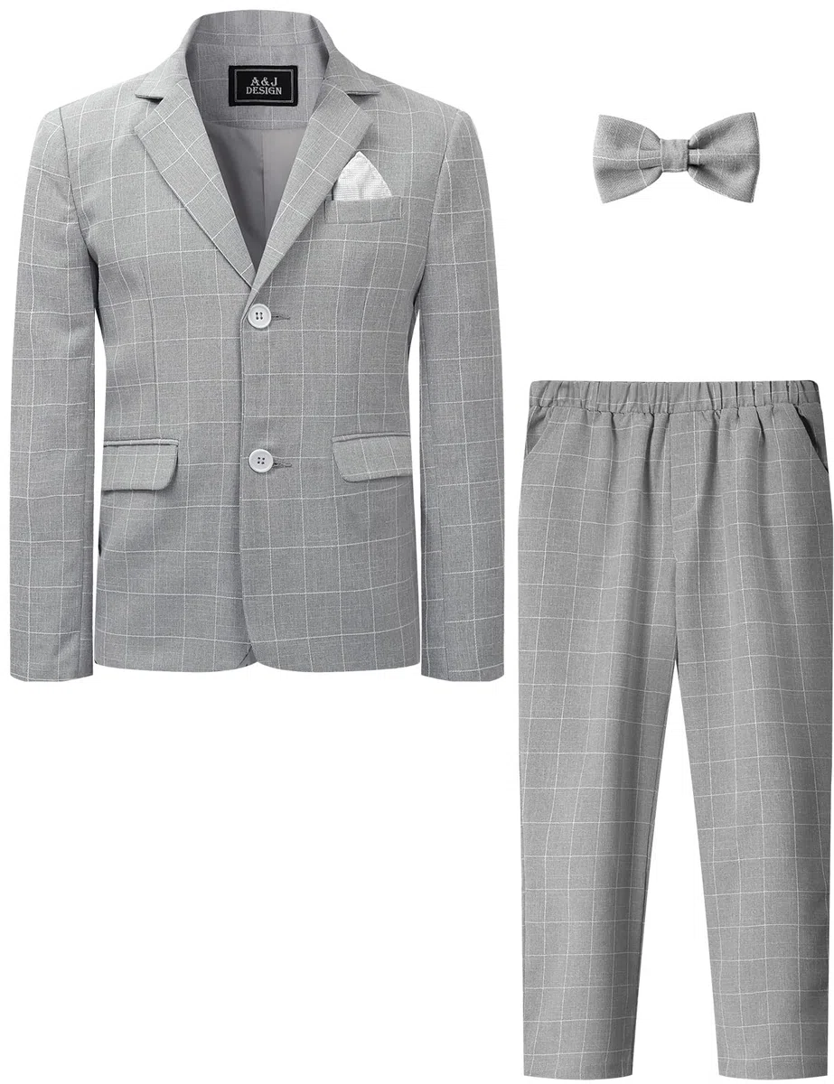 mintgreen Niños Traje Blazer Boda Ropa Tuexdo Establece 2PCS Blazer + Pantalón + Pajarita 5-12 Años