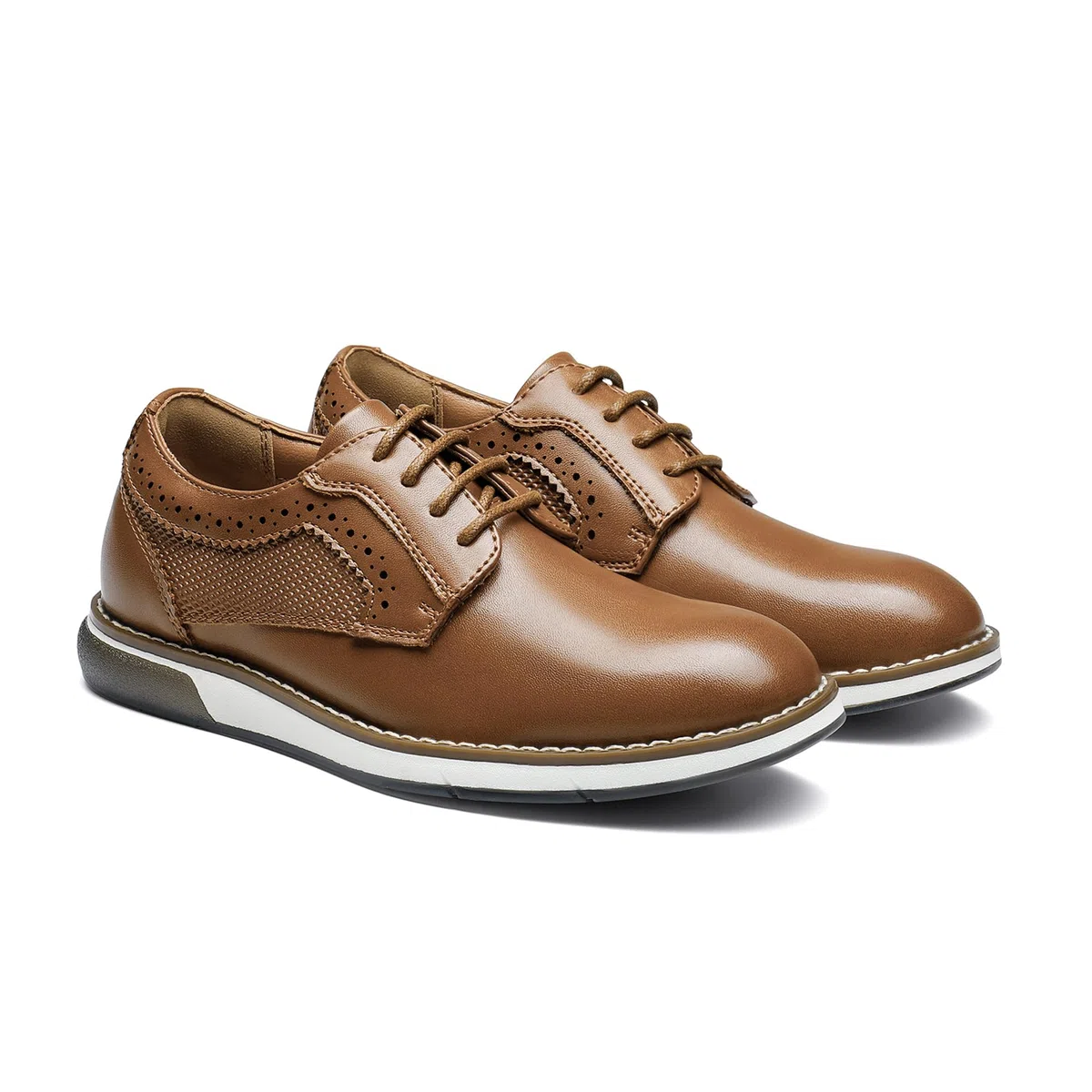 Bruno Marc Zapatos de Cordones Niños Zapatos de Vestir Oxfords Clásico Formales Derby para Chico con Suela AntideslizanteTPR