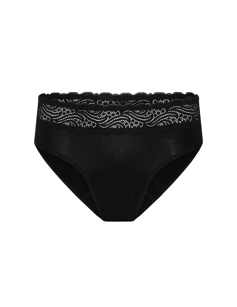 Modibodi Ropa interior de época sensual de cintura alta, a prueba de fugas, súper absorción durante la noche, 40 ml