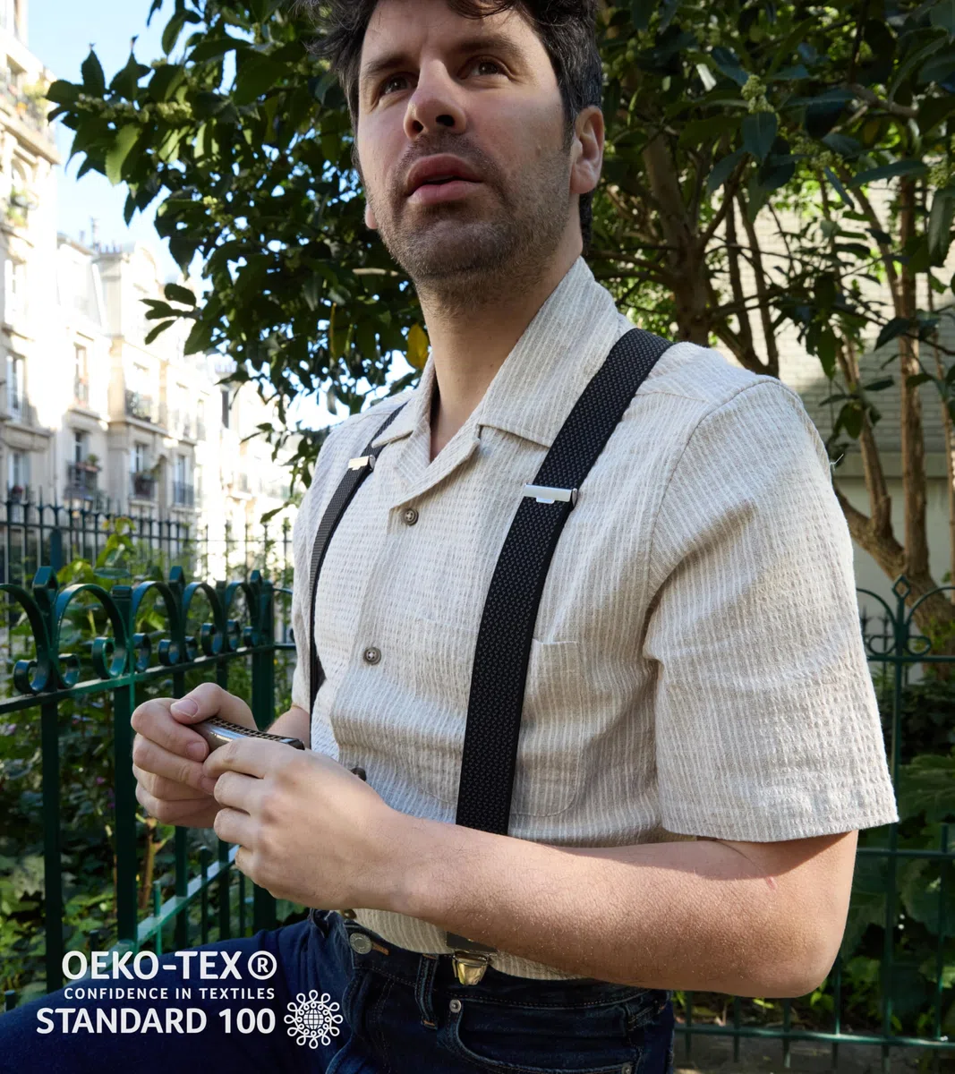 PIERROT Tirantes Premium para Hombre - Elástico Reforzado, Acabados de cuero y Clips Extra Fuerte - Garantía de por vida - Tirantes para Pantalones - Una Talla Para Todos