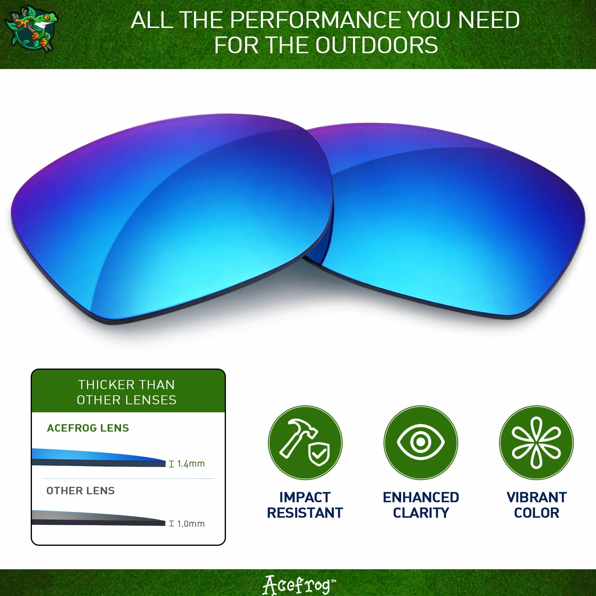 Acefrog 4 pares de lentes polarizados de repuesto para gafas de sol Oakley Fuel Cell OO9096, ajuste perfecto, inastillable, antiarañazos, paquete económico