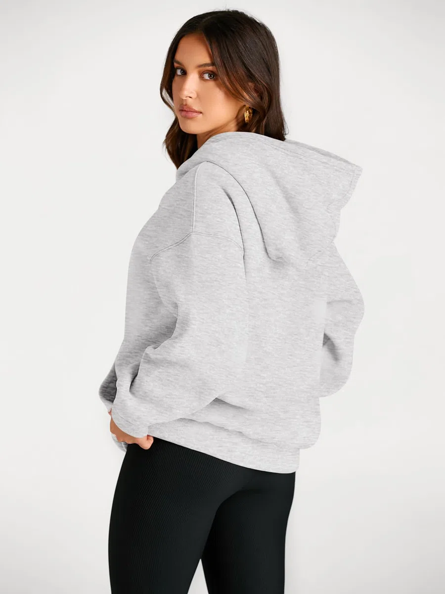 AUTOMET Sudaderas de gran tamaño con capucha de forro polar para mujer, mangas largas, camiseta tipo pulóver, conjuntos de otoño 2024 con bolsillo